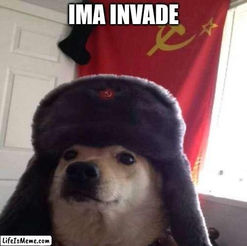 njgrbhjbhjefbhefwbihfvegfbhjegfefbhjegfhjbj | IMA INVADE | image tagged in russian doge | made w/ Lifeismeme meme maker