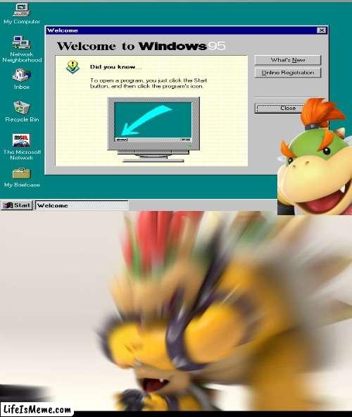 bowser noo! | image tagged in bowser block,bowser jr | made w/ Lifeismeme meme maker