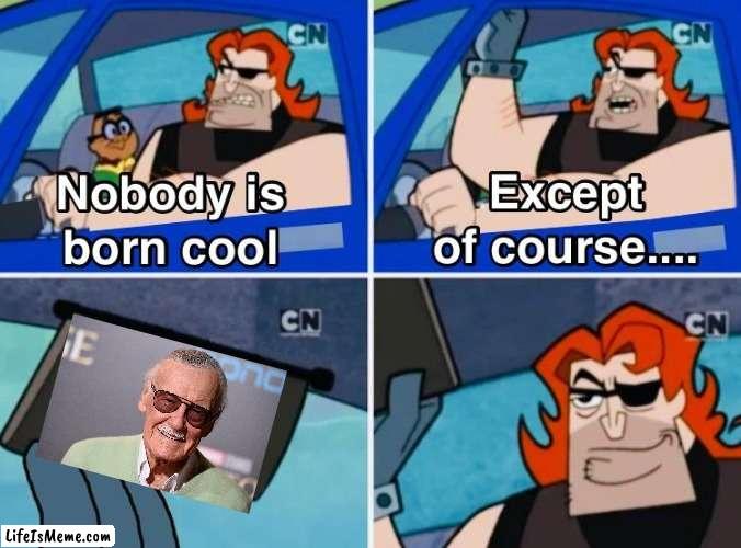 Stan lee | image tagged in nobody is born cool,stan lee | made w/ Lifeismeme meme maker