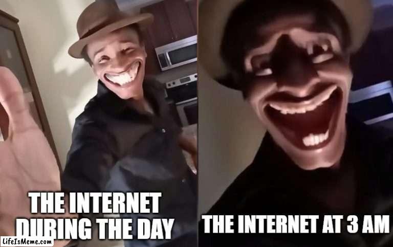 Internet traffic be like: | THE INTERNET DURING THE DAY; THE INTERNET AT 3 AM | image tagged in are you ready,internet,3am,memes | made w/ Lifeismeme meme maker
