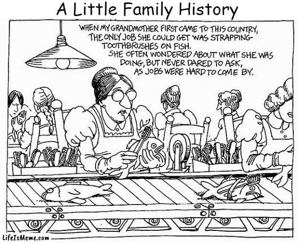 A Little Family History | A Little Family History | image tagged in history,family history,family,job,memes,kliban | made w/ Lifeismeme meme maker
