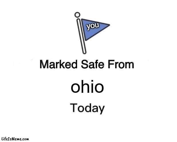 another stupid ohio meme | you; ohio | image tagged in memes,marked safe from,ohio,funny,funny meme,funny memes | made w/ Lifeismeme meme maker