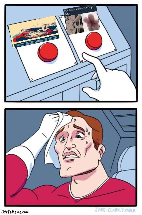 CHoose your meme | image tagged in memes,two buttons | made w/ Lifeismeme meme maker