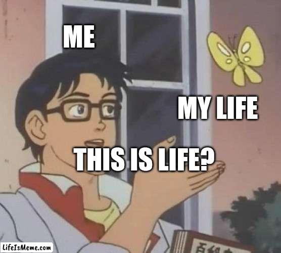 Life.xpx | ME; MY LIFE; THIS IS LIFE? | image tagged in memes,is this a pigeon,life,funny | made w/ Lifeismeme meme maker