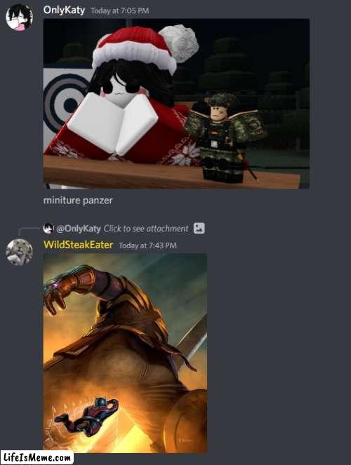 Goofy Aah Thanos Reply | image tagged in thanos,ant man,small | made w/ Lifeismeme meme maker