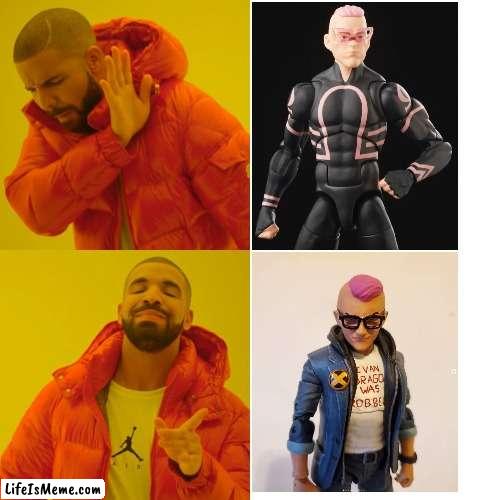 Kid Omega Hasbro | image tagged in memes,drake hotline bling | made w/ Lifeismeme meme maker