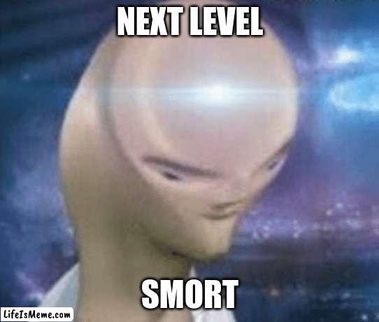 Next Level | NEXT LEVEL; SMORT | image tagged in smort,next level | made w/ Lifeismeme meme maker