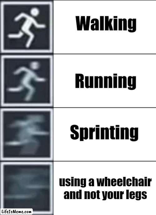 genuis | using a wheelchair and not your legs | image tagged in very fast | made w/ Lifeismeme meme maker