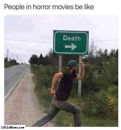 Every horror movie ever: | image tagged in lol,funny,why are you reading this | made w/ Lifeismeme meme maker