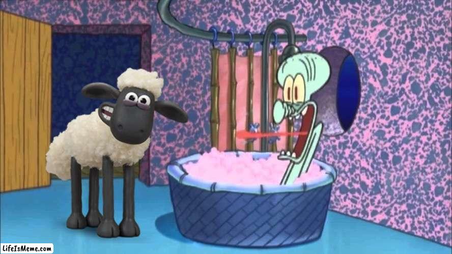 Shaun goes to Squidward's house | image tagged in who dropped by squidward's house | made w/ Lifeismeme meme maker