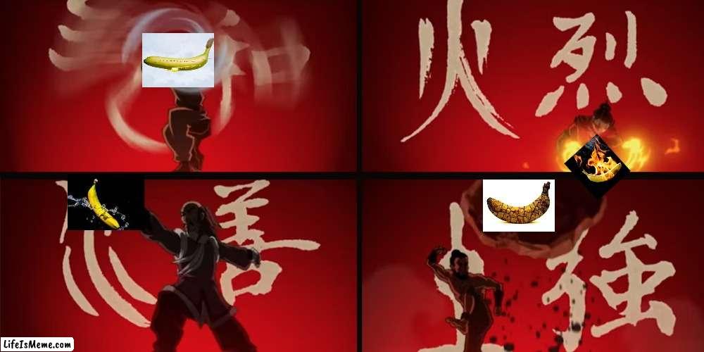 Bananavatar | image tagged in avatar the last airbender,banana power | made w/ Lifeismeme meme maker