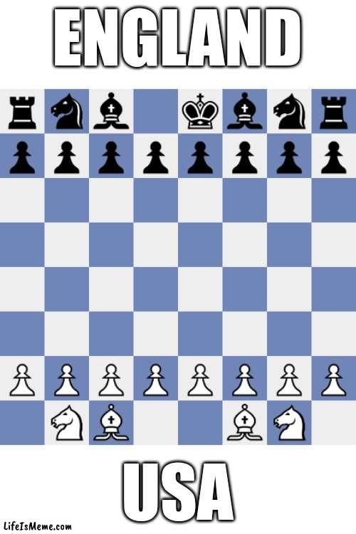 No Queen? | ENGLAND; USA | image tagged in england vs america | made w/ Lifeismeme meme maker