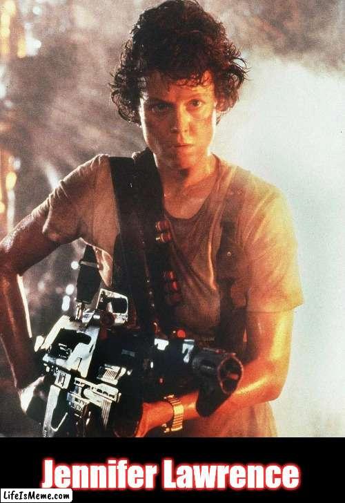 Action Hero | Jennifer Lawrence | image tagged in jennifer lawrence | made w/ Lifeismeme meme maker