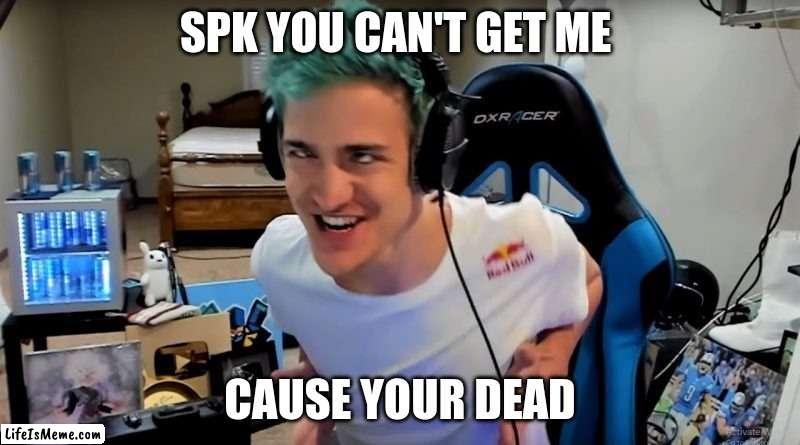 Ninja Meme | SPK YOU CAN'T GET ME; CAUSE YOUR DEAD | image tagged in fortnite meme,meme | made w/ Lifeismeme meme maker