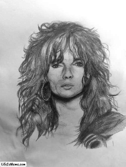 Tommy Lee drawing (Motley Crue drummer) | image tagged in motley crue,80s,drummer,metal,drawing,art | made w/ Lifeismeme meme maker