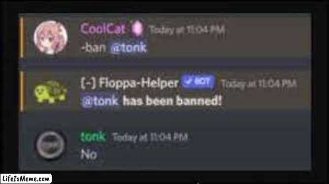 tonk, the unbannable | image tagged in discord | made w/ Lifeismeme meme maker