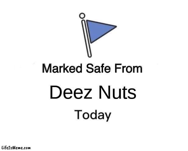 Marked safe from Deez Nuts | Deez Nuts | image tagged in memes,marked safe from | made w/ Lifeismeme meme maker
