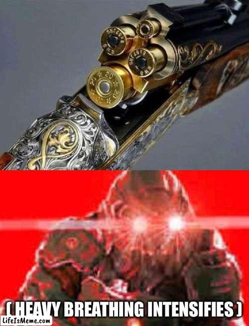 Time to rip and tear | ( HEAVY BREATHING INTENSIFIES ) | image tagged in doom guy excitement,rip and tear,doom logic | made w/ Lifeismeme meme maker