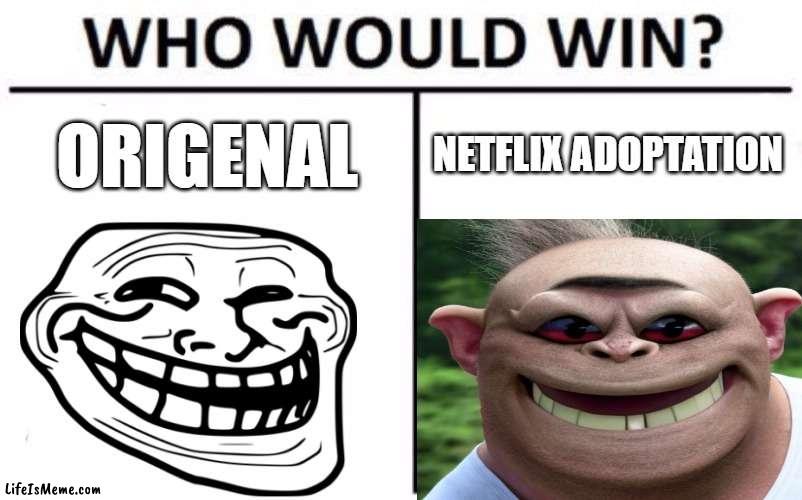 Troll face irl ? | ORIGENAL; NETFLIX ADOPTATION | image tagged in troll face,ai | made w/ Lifeismeme meme maker