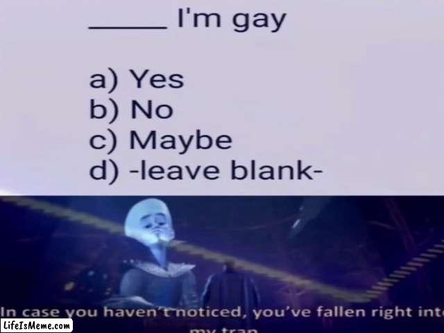You've fallen into my trap now you must answer it | image tagged in funny | made w/ Lifeismeme meme maker