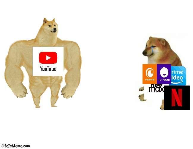 sub to my youtube | image tagged in memes,buff doge vs cheems | made w/ Lifeismeme meme maker