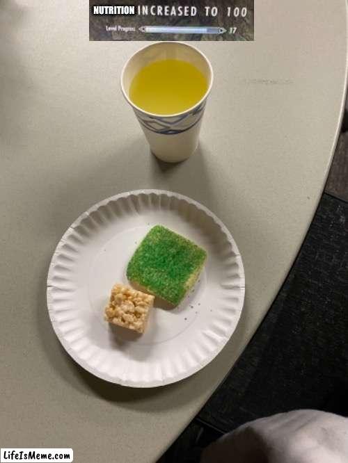 Nutritious meal | NUTRITION | image tagged in funny memes,funny,fun,nutrition | made w/ Lifeismeme meme maker