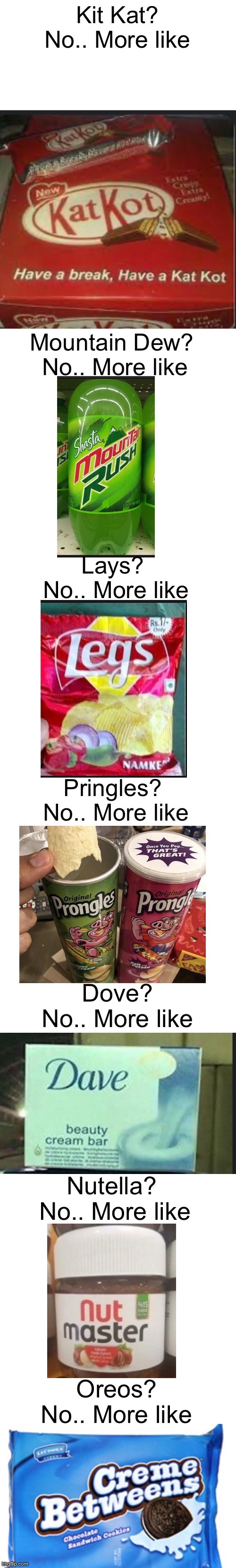 Off brand foods | image tagged in memes,off brand foods | made w/ Lifeismeme meme maker